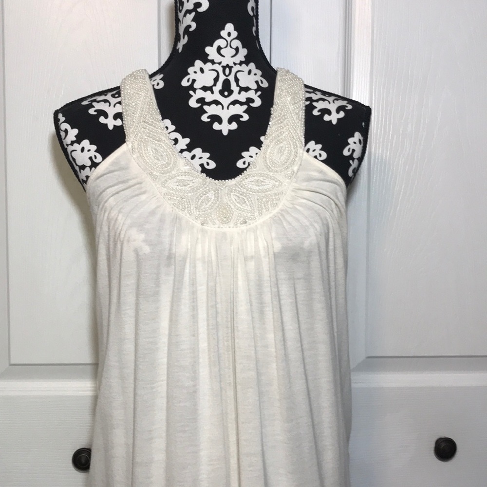 Ivory Beaded Tank (Large)